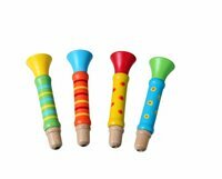 Trąbka drewniana, zabawka logopedyczna dla dzieci, mix kolorów