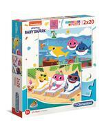 Puzzle 2x20el Baby Shark Supercolor, Clementoni