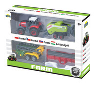 Zestaw pojazdów rolniczych Farma - traktor i kombajn z przyczepami