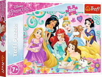 Puzzle 200el Radosny świat księżniczek Disney, Śnieżka, Bella, Kopciuszek