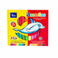 Plastelina 24 kolory pastel/fluo TETIS