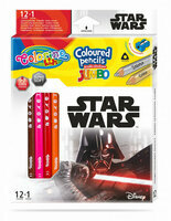Kredki ołówkowe trójkątne JUMBO 12+1 kolorów z temperówką Star Wars, Darth Vader