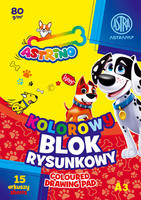 Blok A3 kolorowy barwiony w masie 15 arkuszy 80g ASTRAPAP