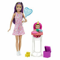 Lalka Barbie, Lalka Skipper, Zestaw miniurodziny z krzesełkiem, MATTEL